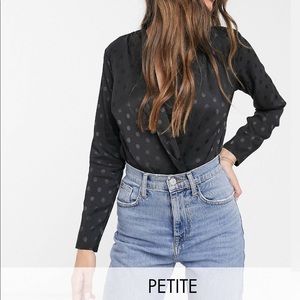 New Look Petite satin wrap body suit